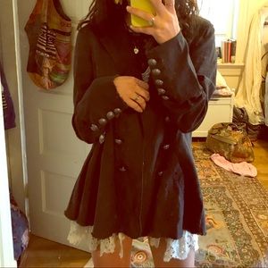 Free People Grey Lace Jacket/Blazer